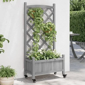 Maceta gris madera maciza de abeto, hierro jardineras medianas jardinera - Imagen 1 de 9