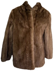 Nerz Pelz Mantel Demi Buff mittellange Jacke Damen Gr. S Taiwan ROC Vintage 1980er - Bild 1 von 10