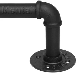 Curtain Rods for Windows 48 to 84 Inch, 1"Black Curtain Rod Industrial Wrap A... - Picture 1 of 9