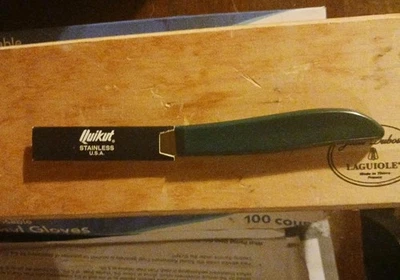 Cuchillo de pelar Quikut Ginsu hoja de 2,5" mango verde  Foto 1 de 2