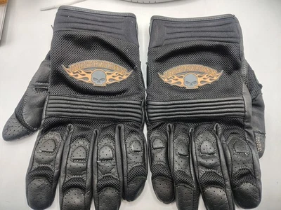 Guantes de motociclismo Harley Davidson de cuero negro con pantalla táctil XL  Foto 1 de 4