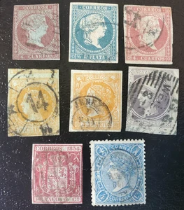 8 alte Spanien Briefmarken - Lot#58u - Bild 1 von 1