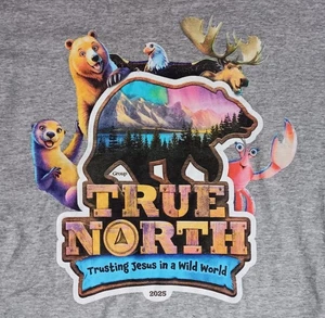 True North VBS 2025 Trusting Jesus Wilderness T-Shirt NEW nwot GOD Christianity - Picture 1 of 5
