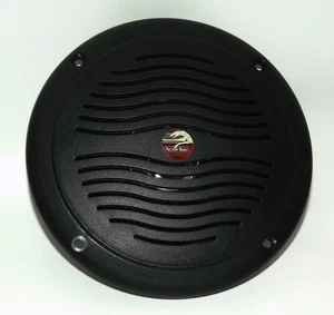 5" Black Dual Cone Waterproof Marine Speaker - Round Integral Grill Spa RV Boat - Picture 1 of 3