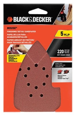 5 Pack - Mouse Finishing Sandpaper, 220-Grit, 5-Pk. - BDAM220 - Image 1 of 1