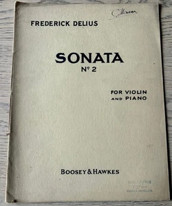 DELIUS SONATA NO. 2 FOR VIOLIN & PIANO SHEET MUSIC BOOK (1924) + SOLO ENGLAND - Picture 1 of 2
