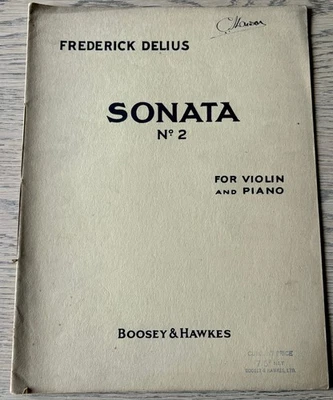 DELIUS SONATA NO. 2 FOR VIOLIN & PIANO SHEET MUSIC BOOK (1924) + SOLO ENGLAND - Image 1 of 2