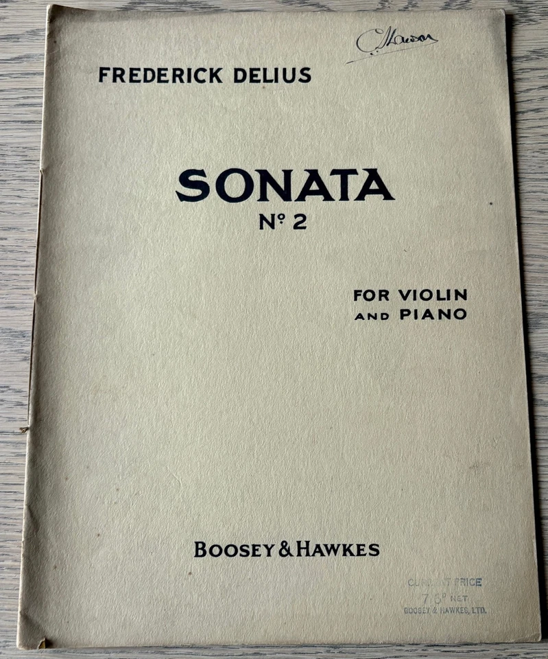 DELIUS SONATA NO. 2 FOR VIOLIN & PIANO SHEET MUSIC BOOK (1924) + SOLO ENGLAND - Image 1 of 2
