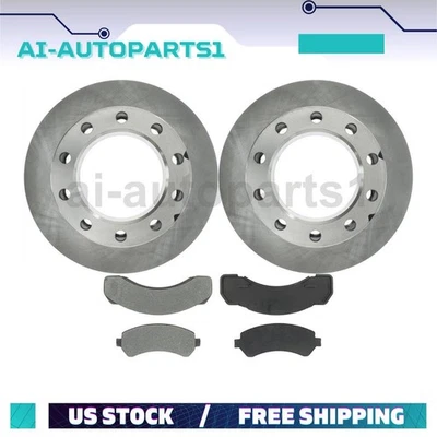 Rotores de freno traseros + Kit de pastillas de freno para Chevrolet C3500HD 2000 2001 2002 1996 Foto 1 de 4