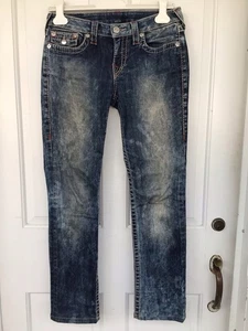 True Religion Women’s Red Stitch Acid Wash, Straight Leg Jeans Size 29, Mexico. - Picture 1 of 8