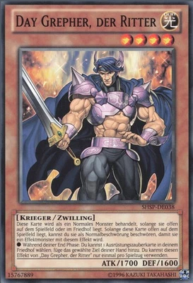 YuGiOh Day Grepher, der Ritter SHSP-DE038 Common EX 1st - Bild 1 von 2