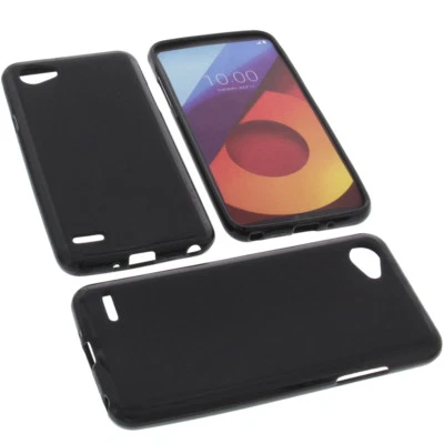 Custodia per LG Q6/G6 Mini Custodia Cellulare TPU Gomma Custodia Nera - Immagine 1 di 4