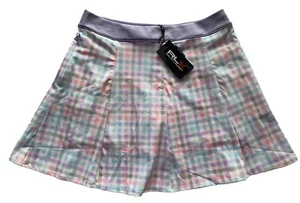 RLX Women Ralph Lauren Micro Golf Skort Pastel Check M Golf Tennis Pickleball - Picture 1 of 6