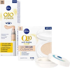Q10 plus Anti-Rughe Skin Care Fondotinta Cushion Crema Colorata Antietà 01 Light - Foto 1 di 12