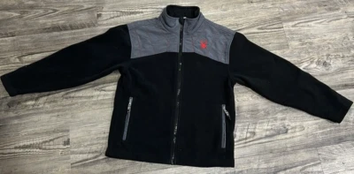 Kids Spyder Black With Red/Gray Accents Full Zip Soft Shell Jacket Size Large - Image 1 of 4