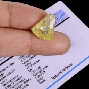 Gema brasileña certificada de 10,70 quilates de heliodor natural/berilo amarillo corte a cuadros elegante - Imagen 1 de 10