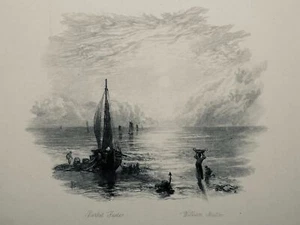 c1872 Original Print THE SEA IS BRIGHT WITH MORNING W. Miller / B. Foster - Picture 1 of 2