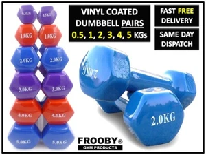 Juego de pares de pesas de vinilo para gimnasio fitness ejercicio hierro mano neopreno Reino Unido 36-5 - Imagen 1 de 5