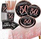 Jenlion Happy 50Th Birthday Decorations For Women, Rose Gold Birthday Supplies