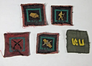 vintage lot 5 youth organization square patch camping hiking knots rifles - Picture 1 of 11