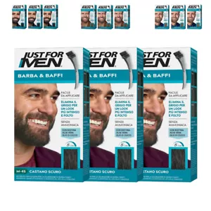 Just For Men Barba e Baffi Tinta Permanente per Uomo Varie Colorazioni 3 Pezzi - Foto 1 di 12