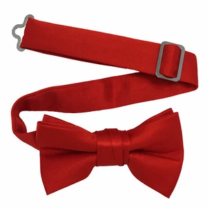 Boys Bow Tie Quality clip on adjustable neck band Satin Solid Pattern Colors - Picture 1 of 95