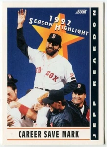 1993 Score #514 Jeff Reardon Boston Red Sox - Career Save Mark - Picture 1 of 2