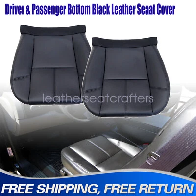For 2007 2008 09-2014 Chevy Silverado 1500 Front Bottom Seat Cover Leather Black - Imagem 1 de 4