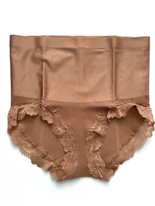 Victorias Secret Nwt Smoothing Shaping Lace Trim High Waist Brief Panty Toffee - Picture 1 of 2