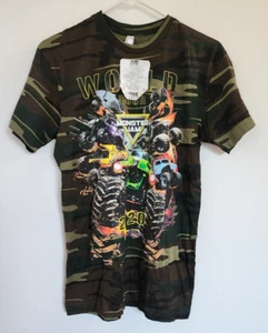 Monster Jam World Tour 2020 Camo T-Shirt Size S NEW - Picture 1 of 7