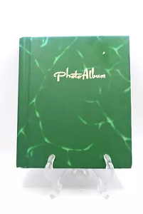 Vintage Green Fabric Photo Album Adhesive Pages Spiral Scrapbook Memory Retro - Foto 1 di 5
