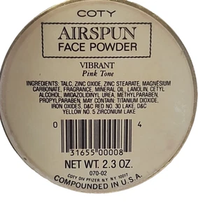 Vtg Coty Airspun Face Powder VIBRANT PINK TONE 2.3 oz NEW 070-02 - Picture 1 of 9