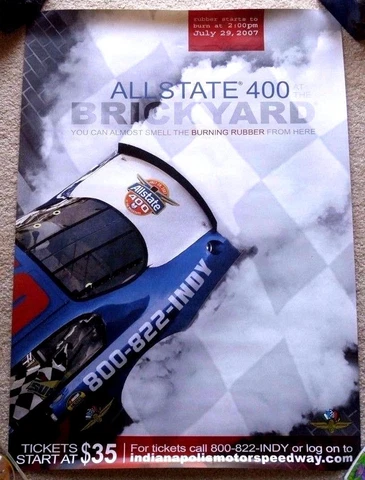 RARE NASCAR 2007 BRICKYARD 400 POSTER - TONY STEWART WINNER! - MINT! Cover
