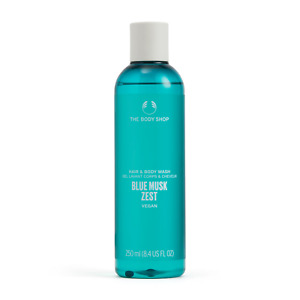 The Body Shop Blue Musk Zest Hair And Body Wash (250ml) Free Shipping