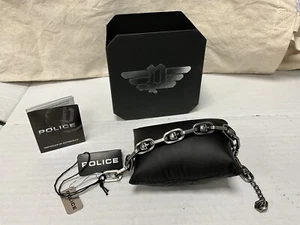 Police Harington Armband Armkette aus Edelstahl Grau Totenkopf Neu Etikett - Bild 1 von 3