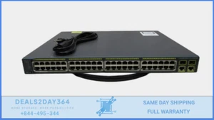 Conmutador de montaje en rack Cisco Catalyst 2960 WS-C2960-48PST-L 48 puertos - Imagen 1 de 3