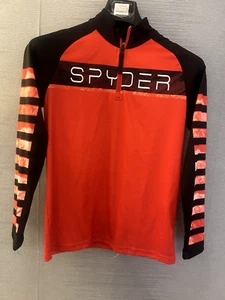LARGE MENS SPYDER 1/4 ZIP STRETCH CLOSE FIT LONG SLEEVED SKI TOP - Picture 1 of 7