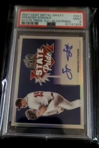 2021 Leaf Metal Draft Spencer Strider Silver RAINBOW State Pride Auto PSA 9 - Picture 1 of 2