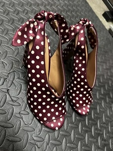 Dolce by Mojo Moxy "Plum" Velvet Slingback Peep Toe High Heels - Picture 1 of 4