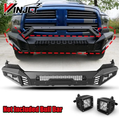 Parachoques delantero de acero con luces LED para Dodge Ram 1500 2013 2014 2015 2016 2017 2018 Foto 1 de 4