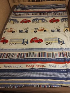 kids single duvet set - cars truck van vehicles blue honk beep - Picture 1 of 3