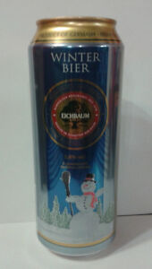Empty Eichbaum Winter Beer can; 500 ml/16.9 fl oz BOTTOM opened (Germany)