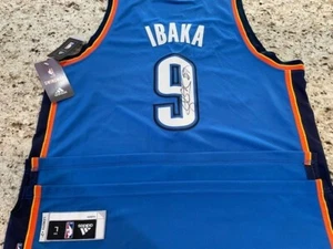 Serge Ibaka Oklahoma City Autographed Adidas Jersey #9 - Picture 1 of 3