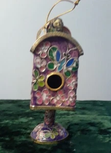 Bird House A Lovely Ornamental Bird House Multicolor Enamel On Metal - Picture 1 of 5