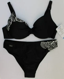 Ex Naturana Ladies Black Placement Print Wired Bikini Set - Size 10/32B - Picture 1 of 5