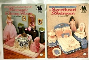 Doll House Furniture Crochet Pattern Book Dining Room & Bedroom Fits Barbie - Picture 1 of 2