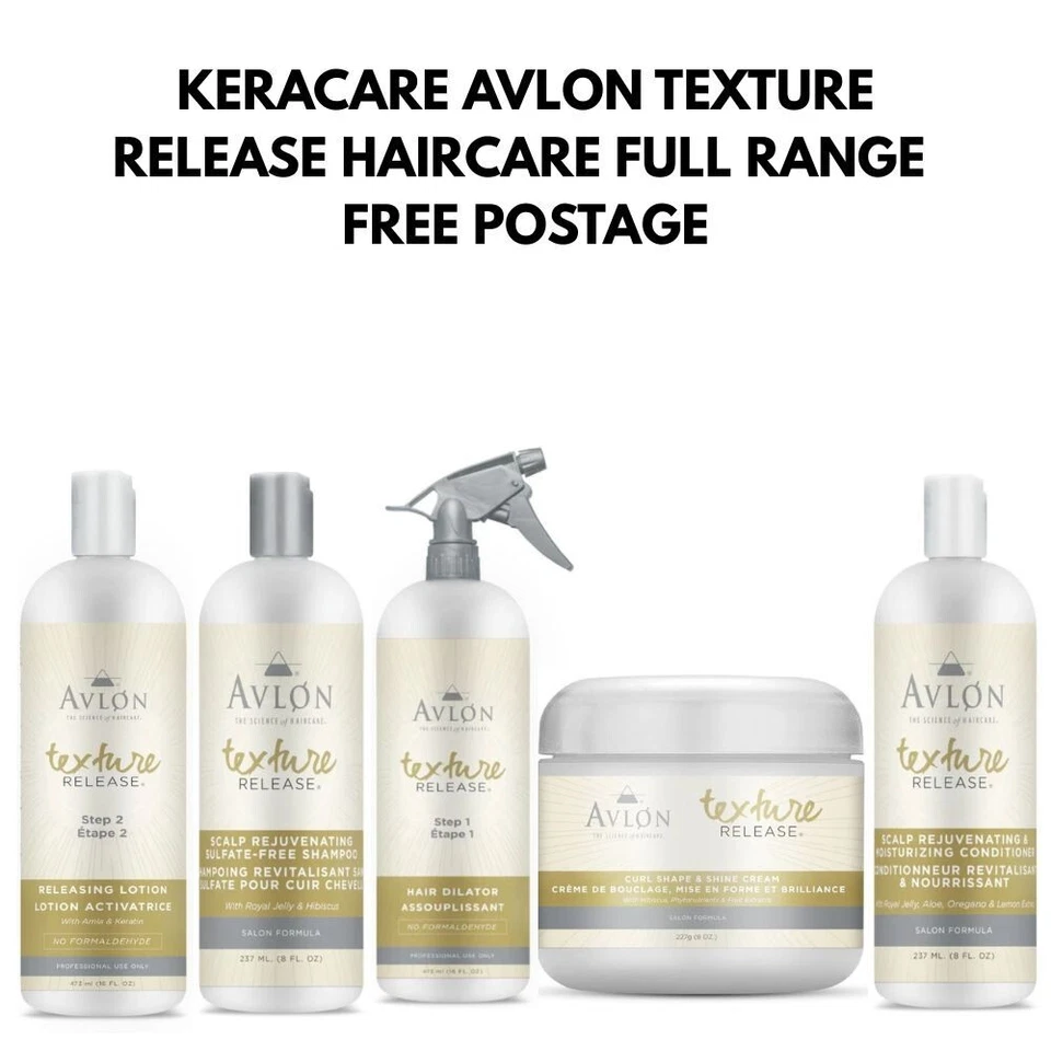 KERACARE AVLON TEXTURE RELEASE HAIRCARE FULL RANGE FOR DRY HAIR & SCALP