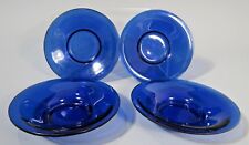 Lot 4 China Chinese Peking Blue Glass Condiment Plates Qing Dynasty 19-20th c. 