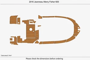 2016 Jeanneau Merry Fisher 605 Swim Platform Cockpit EVA Foam Teak Deck Flooring - Foto 1 di 22