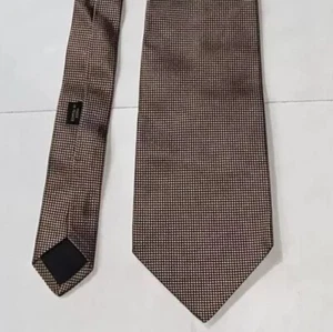 Vntg Charvet Place Vendôme Gold Black Luxe Necktie Silk Geometric Micro Pattern - Picture 1 of 6